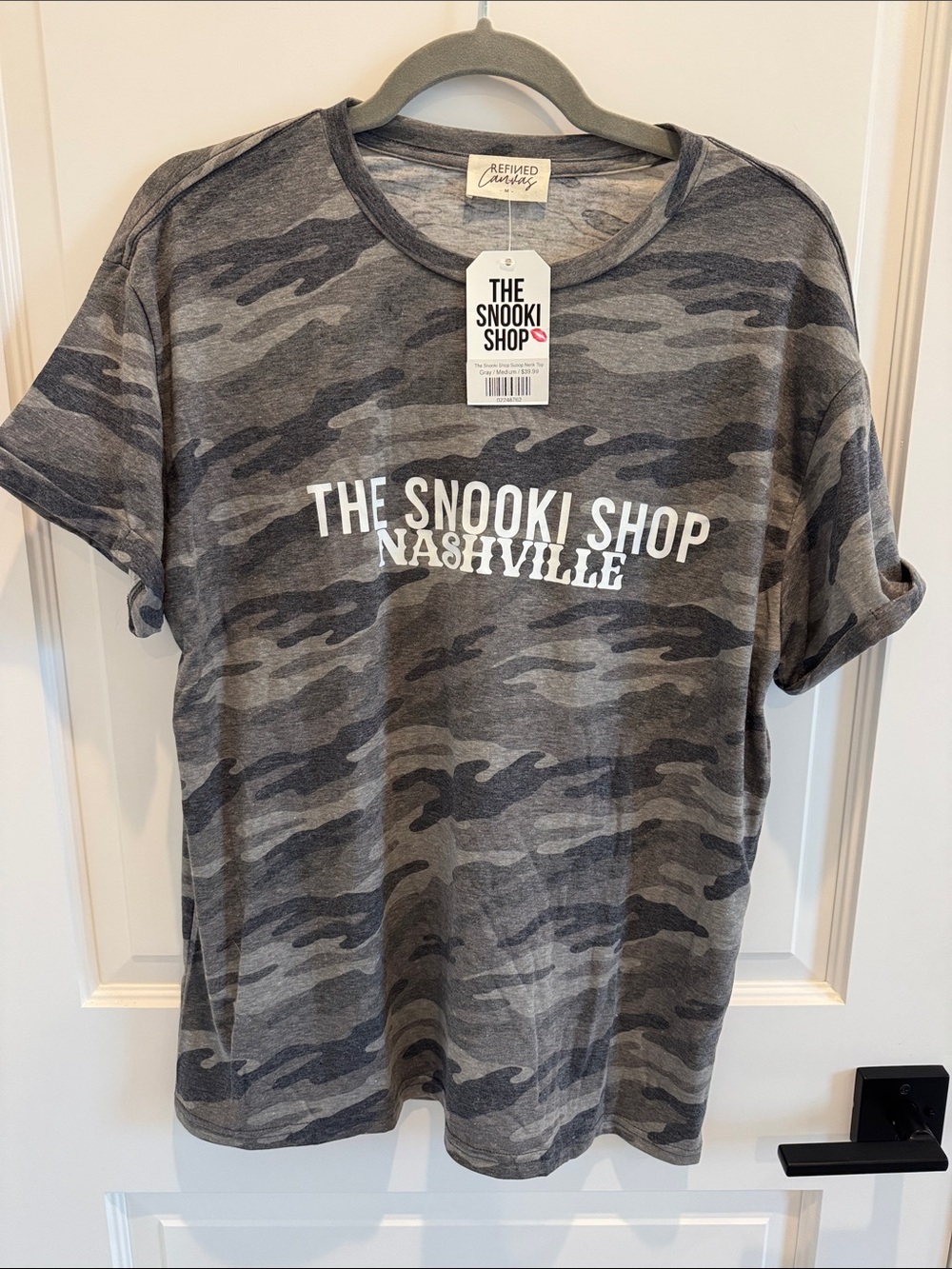 The Snooki Shop Nashville Gray Camo Tee jersey Shore fans NWT